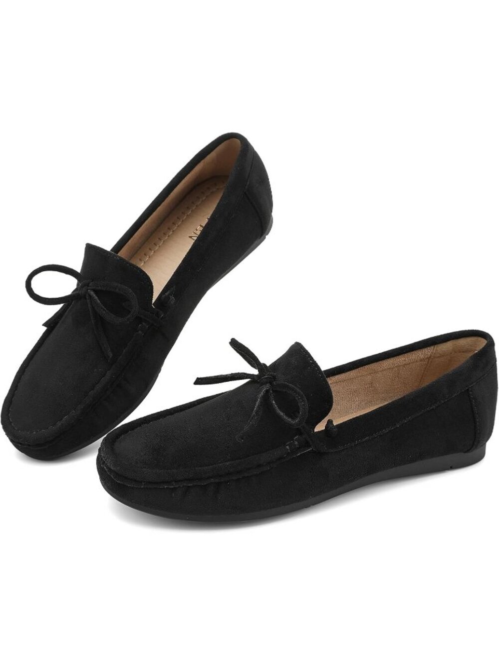 🆕Women's Black Faux Suede Comfortable Loafers Classic Business Casual